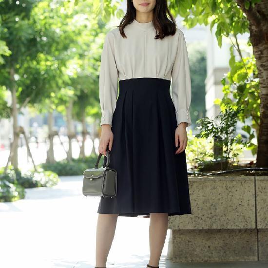 【楽天スーパーセール】ポンヌフ ワンピース ストレッチ ロングワンピ BA3020 ネイビー ジルエット Pont Neuf 大人かわいい服 ミセス レディース キレイメ 30代 40代 50代 60代 大人スタイル 若見え 働く女子 通勤コーデ 大人スタイル 若見え 洋服 服 上品