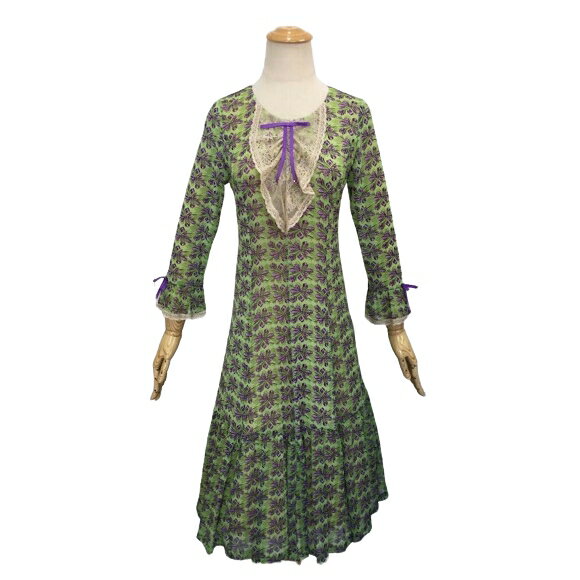 スーパービューティー ワンピース パワーネット 花柄 2326007 グリーン 2023年秋冬 大人可愛い レディース キレイメ アパレル 女性 大人スタイル 若見え 洋服