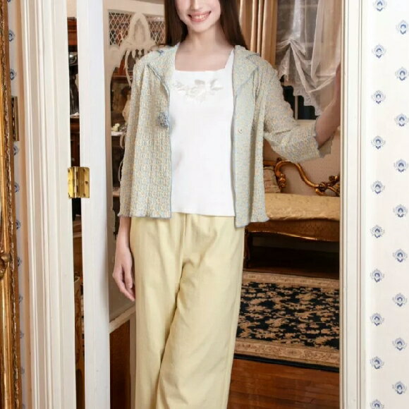 スーパービューティー ジャケット 伸縮 テーラー風 2517005 ブルー 2025年春夏 オーラボー 大人かわいい服 大人スタイル キレイメ Super Beauty レディース アパレル 女性 M L LL 30代 40代 50代 60代 服 大人上品