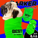 【G-snap】名入れ BEST パーカー グリーン&ブラック プレゼント バディ 犬 小型犬 犬用 犬服 ウェア ドッグウエア 犬の服 秋冬 2025 ペット...