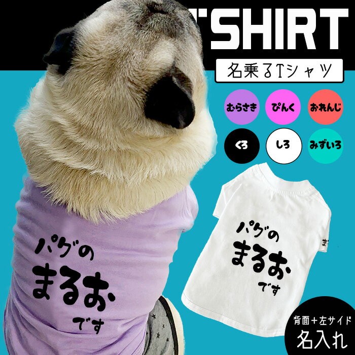 楽天G-snap犬用 【G-snap】名入れ 名乗るTシャツ 大きめ 犬服 夏服 ドッグウェア Tシャツ サイド名入れ 背面名入れ シンプル カッコいい オシャレ オリジナル おでかけ お散歩 イベント 小型犬 薄手 人気 インスタ 映え トップス パグ フレブル プードル