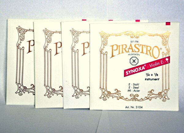 PIRASTRO　SYNOXA　バイオリン弦セット　EADGセット（E3104ボールエンド，A4132，D4133，G4134）　1/4＋1/8用　ピラストロ　シノクサ