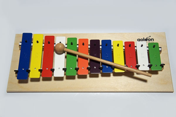 【ラッピング可】ゴールドン　GD11030　カラーメタロフォン（12音）　メタロホン　鉄琴　goldon　NAKANO　ナカノ　楽器玩具　知育玩具