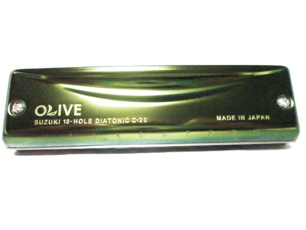 SUZUKI 10穴ハーモニカ OLIVE C-20 E♭調 オリーブ 10ホールズハーモニカ スズキ