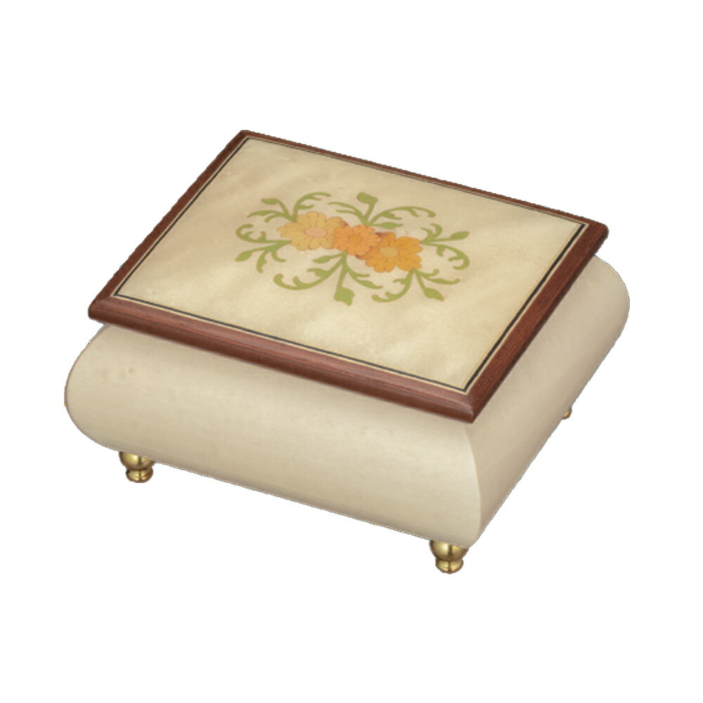 【ポイント10倍】イタリア製象嵌ボックス 18 弁オルゴール フラワー ニデックインスツルメンツ オルゴール