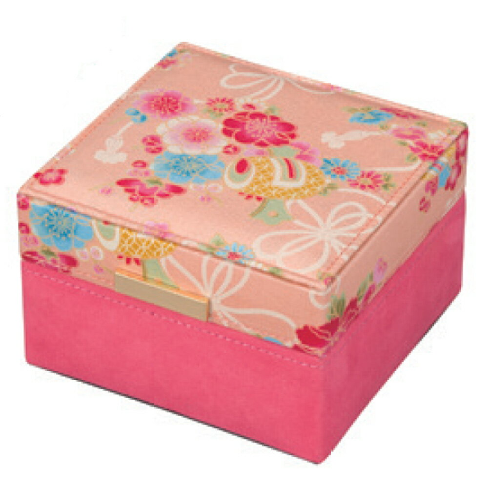 【24日20時からポイントUP】布製宝石箱 布製ジュエリーボックスオルゴール（和柄） ピンク ニデックインスツルメンツ オルゴール