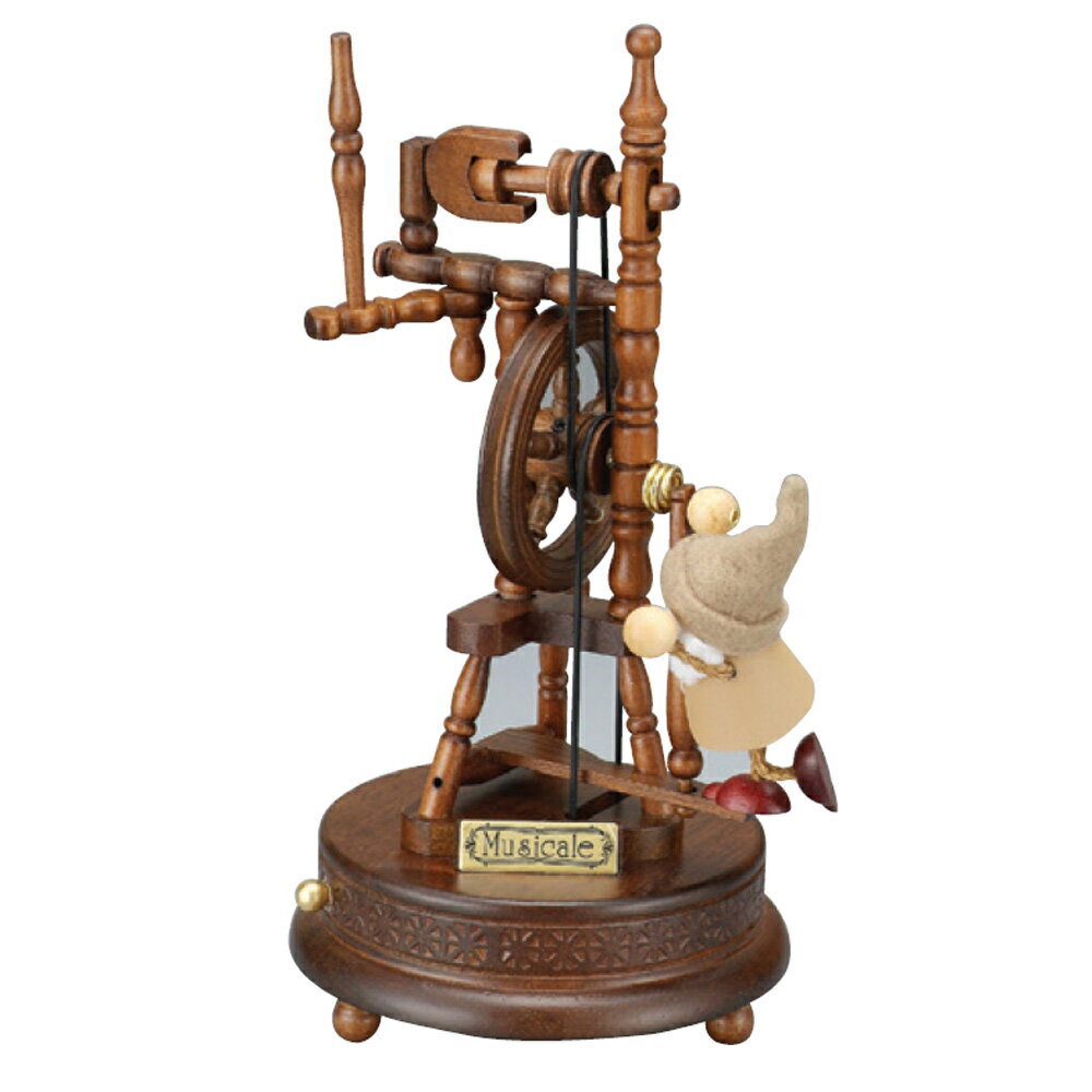 木製からくり人形オルゴール 糸車 ~ライムライト~ ニデックインスツルメンツ オルゴール