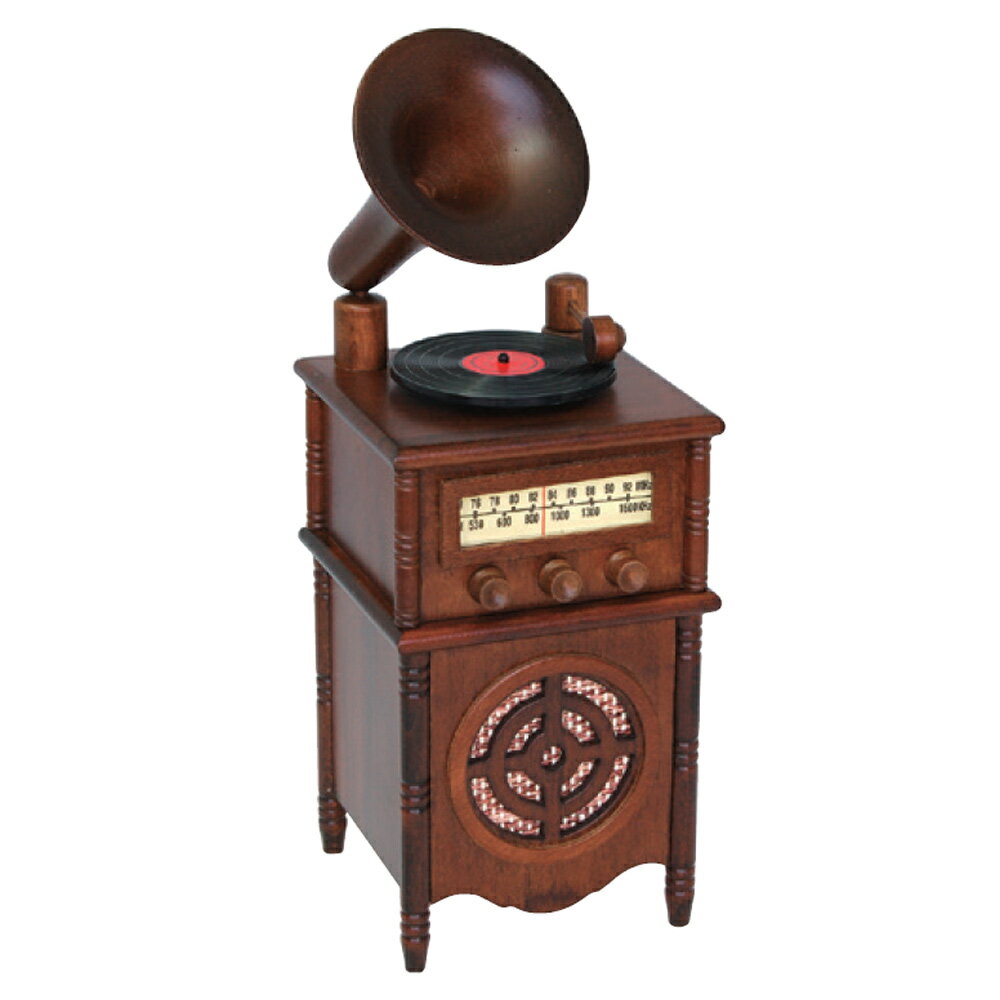 木製からくり人形オルゴール 蓄音機 ~アメイジンググレイス~ ニデックインスツルメンツ オルゴール