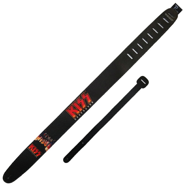 Perri's ギターストラップ P25KISS-8042 2.5inch Leather STRAP KISS ペリーズ 2.5インチ レザーストラップ キッス