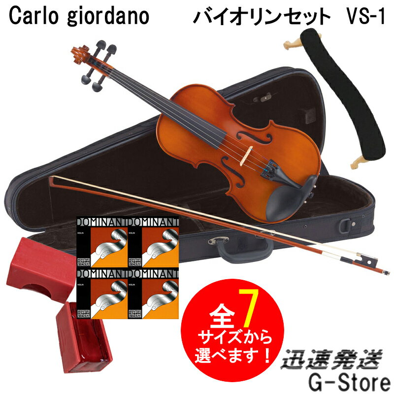 【ドミナント弦セット付】【サイズが選べる】カルロ・ジョルダーノ バイオリンセット スターターセット VS-1 Carlo giordano Violin Starter Set