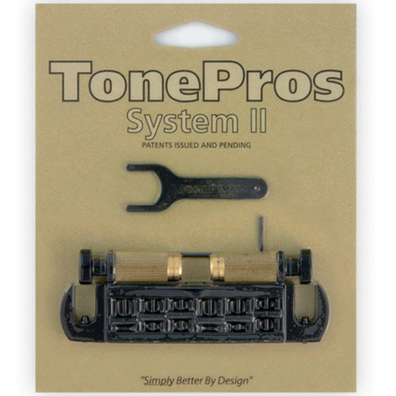 TonePros ブリッジ AVT2G-B ブラック Wraparound Set w/SS1 Locking Studs for Gibson 1