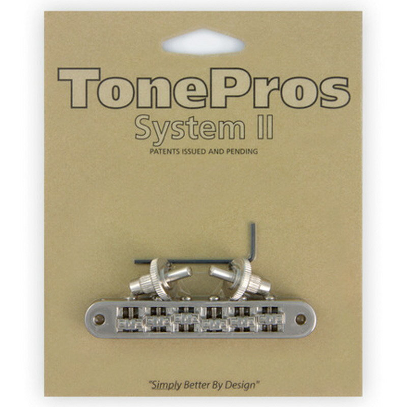 【10日までポイント10倍】TonePros ブリッジ TP6R-N ニッケル Standard Tuneomatic (small posts, Roller saddles)