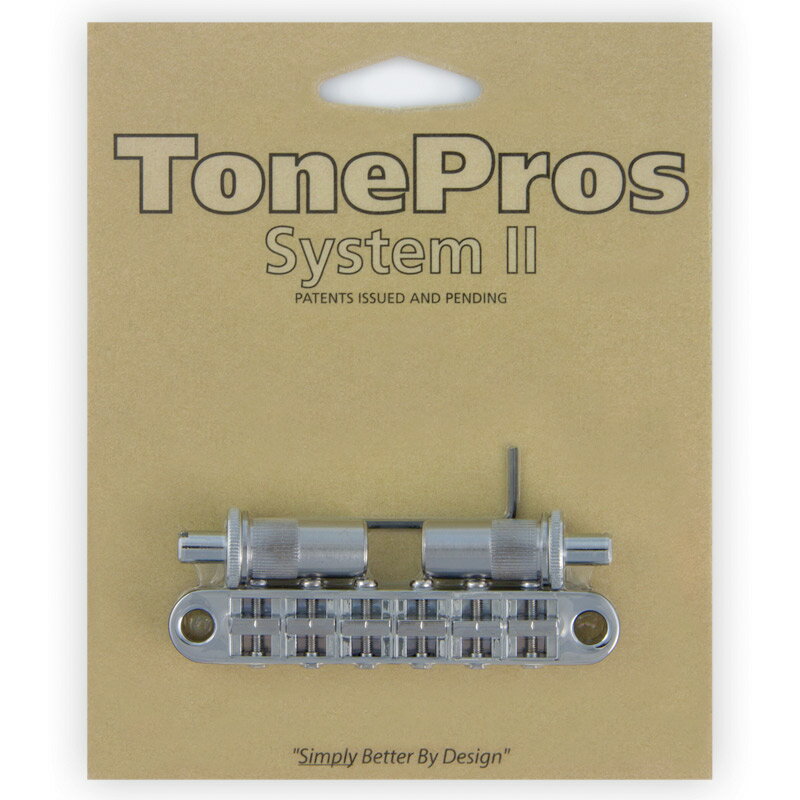 【15日までポイント10倍】TonePros ブリッジ T3BT-C クローム Metric Tuneomatic (large posts, notched saddles)