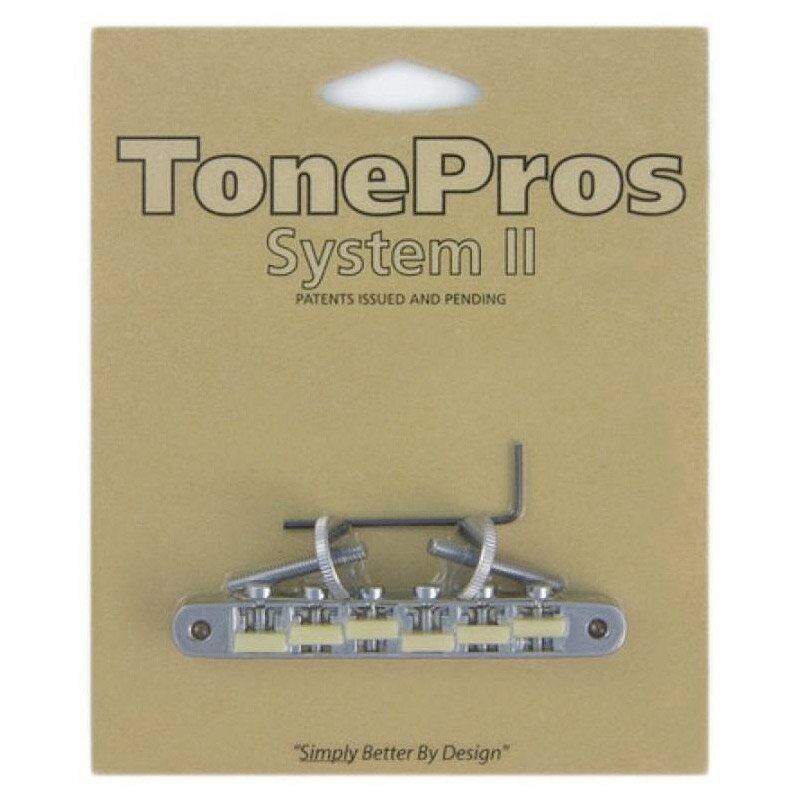 【15日までポイントUP】TonePros ブリッジ AVR2G-C クローム ナイロン66タイプ Replacement ABR-1 Tuneomatic with G Formula saddles
