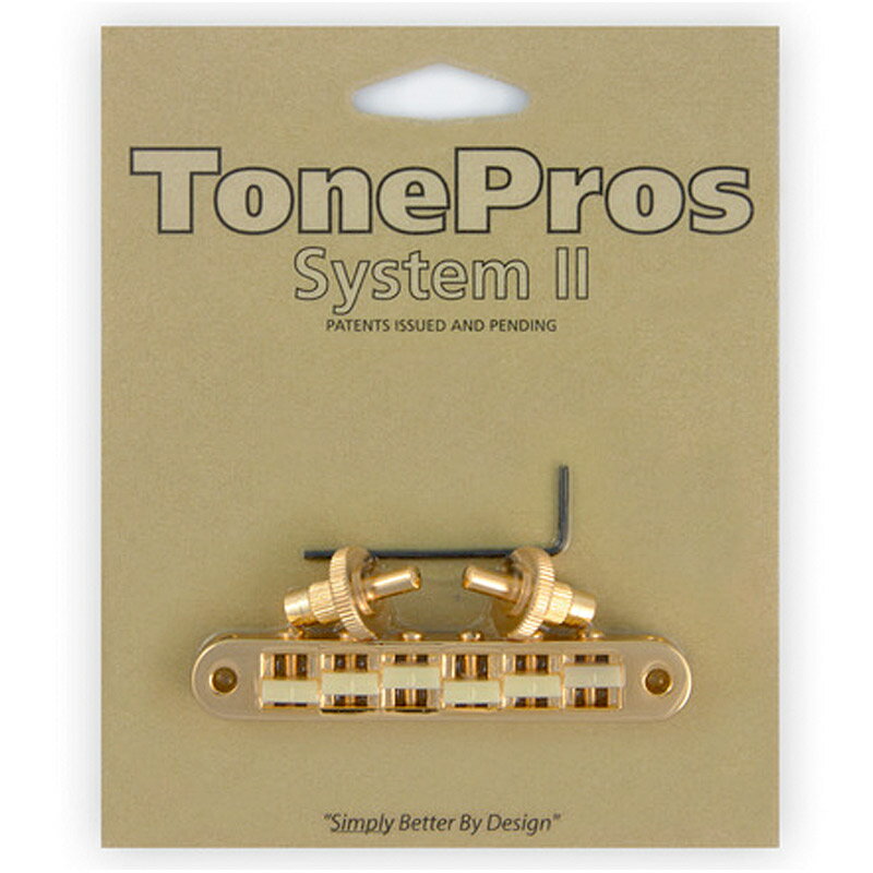 TonePros ブリッジ TP6G-G ゴールド Standard Tuneomatic (small posts, notched G Formula saddles)