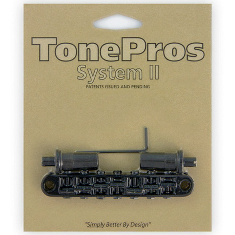【10日までポイント10倍】TonePros 7弦ギター用ブリッジ TP7-B ブラック ラージポスト 7 String Metric Tuneomatic large posts