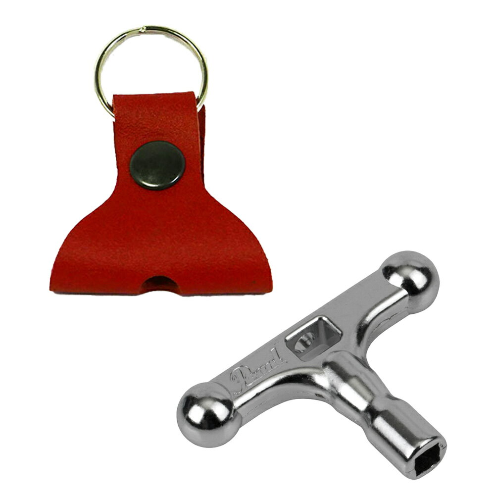 チューニングキー＆キーチェーンセット Perri's DRUM KEY KEYCHAIN KCD-RED ＋ Pearl K-080