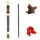 指掛け&掃除棒&消音器セット AULOS ソプラノリコーダー 105A(E)+指かけ 茶+掃除棒+Sordinella