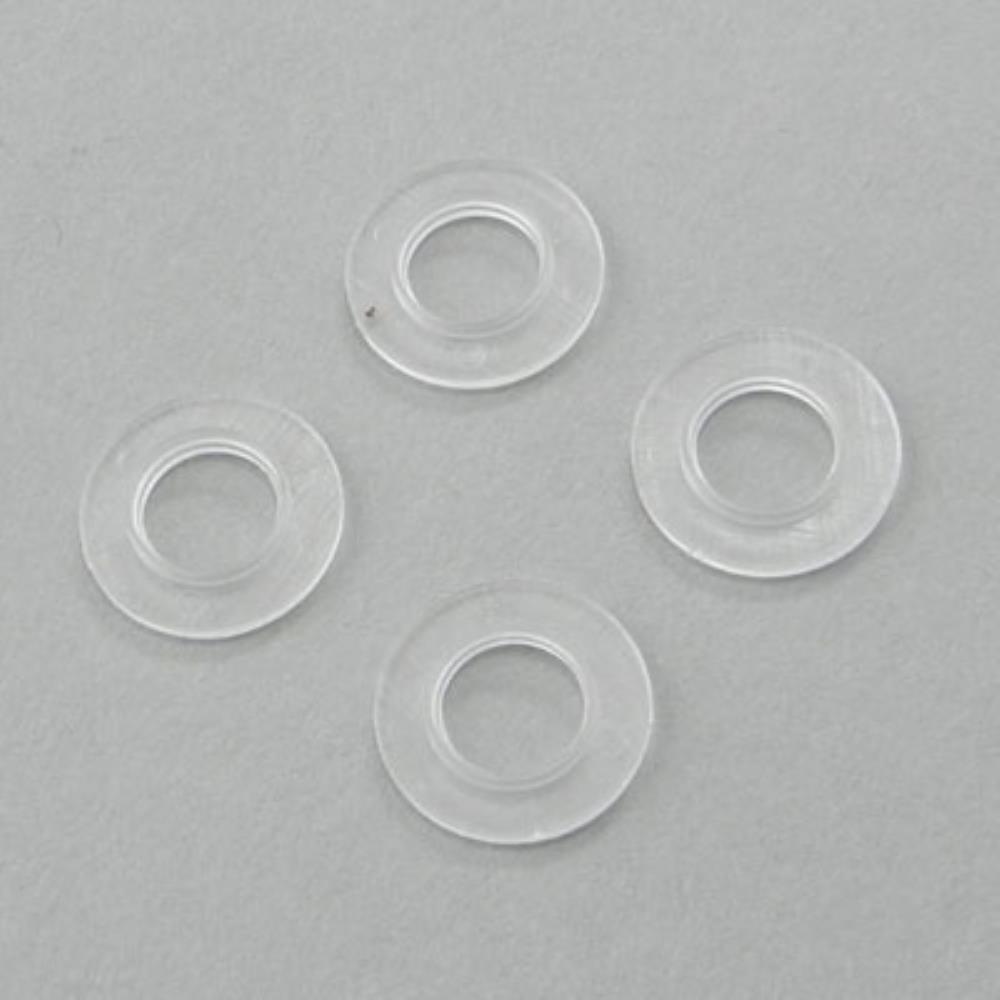 現在ギター用パーツとして市販されているポットには、取り付け部の直径が7mm、8mm、3/8inch(約9.5mm)の3種類のサイズがあります。 従ってギター側にあけられている取り付け穴もこの3種類のサイズがあります。取り付けるポットより取り付け穴が小さい場合は穴を広げれば問題ありません が、穴の方が大きい場合はポットの収まりが非常に悪いことになります。Pot Adaptorはそんな場合に使用して、ポットを穴の中心にピッタリ収めることができる便利な変換パーツです。素材はポリプロピレン製となっております。 使用方法 ? 通常は平ワッシャの代わりに上側に使用してください。図を参照して下さい。 7＝日本製スモールポット (本体の直径16mm程度のもの) 8＝日本製ラージポット (本体の直径24mm程度のもの) 3/8インチ（約9.5）＝CTSポットその他