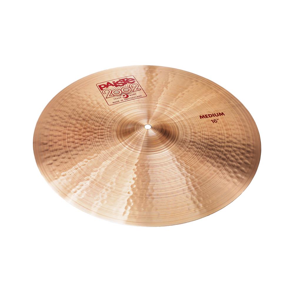 Paiste 2002 Medium（ミディアム）は、明るく豊かで、ワイドレンジでクリーンなサウンドが特徴。 フルボディのクラッシュ＆ライド機能を備えた、多目的なクラッシュシンバルです。 サイズ：16インチ