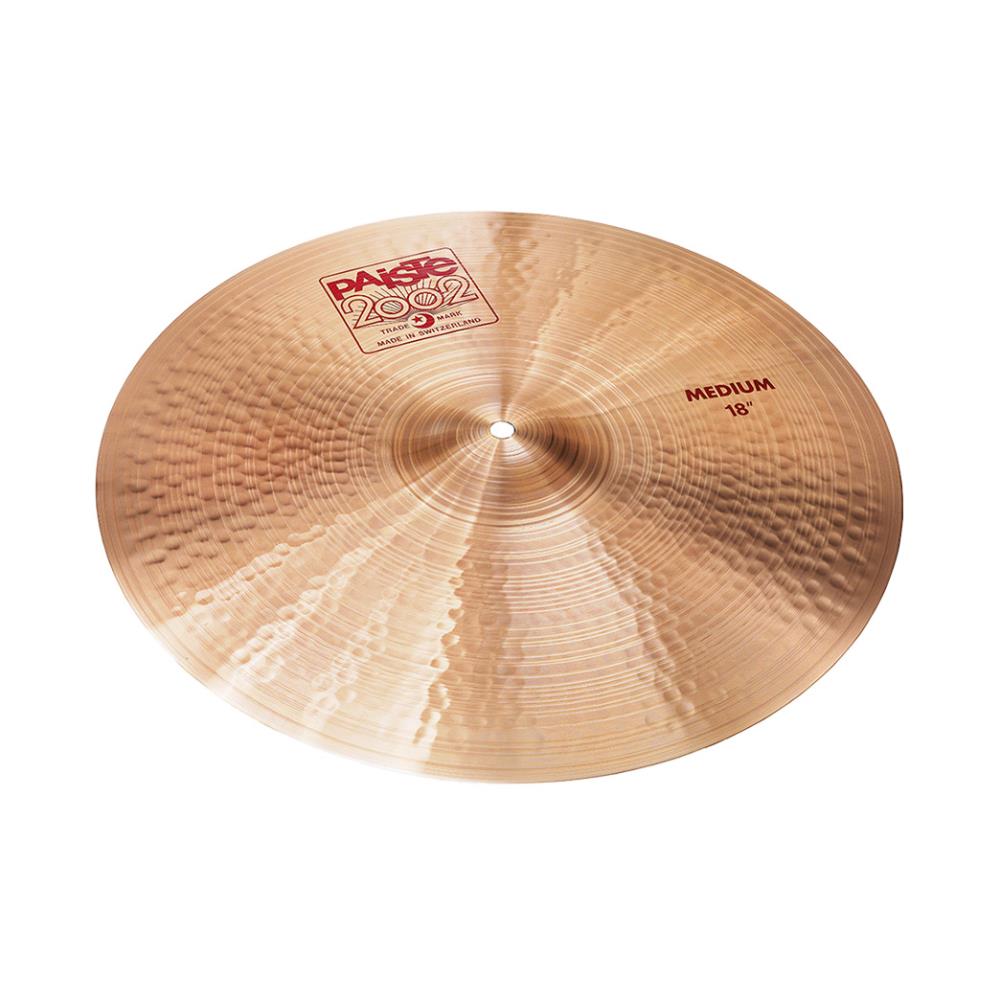 Paiste 2002 Medium（ミディアム）は、明るく豊かで、ワイドレンジでクリーンなサウンドが特徴。 フルボディのクラッシュ＆ライド機能を備えた、多目的なクラッシュシンバルです。 サイズ：18インチ