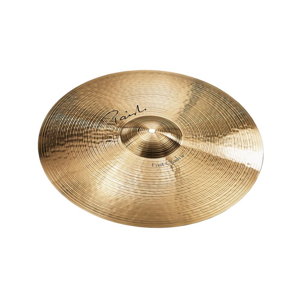 Paiste Signatureシリーズの「Fast Crash（ファスト・クラッシュ）」は、 明るく豊かで、透き通るようなクリーンなミックスと、美しくダークできらめくようなサウンドが特徴。 非常に反応がよく、そしてフェードも速いため、特にテンポの速い演奏に適しています。 サイズ：16インチ