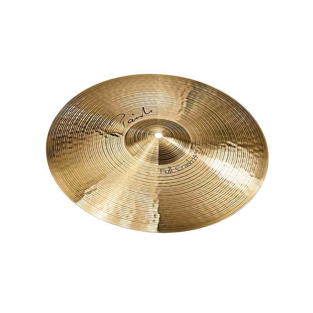 Paiste Signatureシリーズの「Full Crash（フル・クラッシュ）」は、 明るく豊かで、輝きのあるサウンドと、ワイドレンジでバランスの取れたクリーンなミックスが特徴。 均一なレスポンスとウォームできらめくようなサスティーンで、汎用性の高いクラッシュシンバルです。 サイズ：14インチ