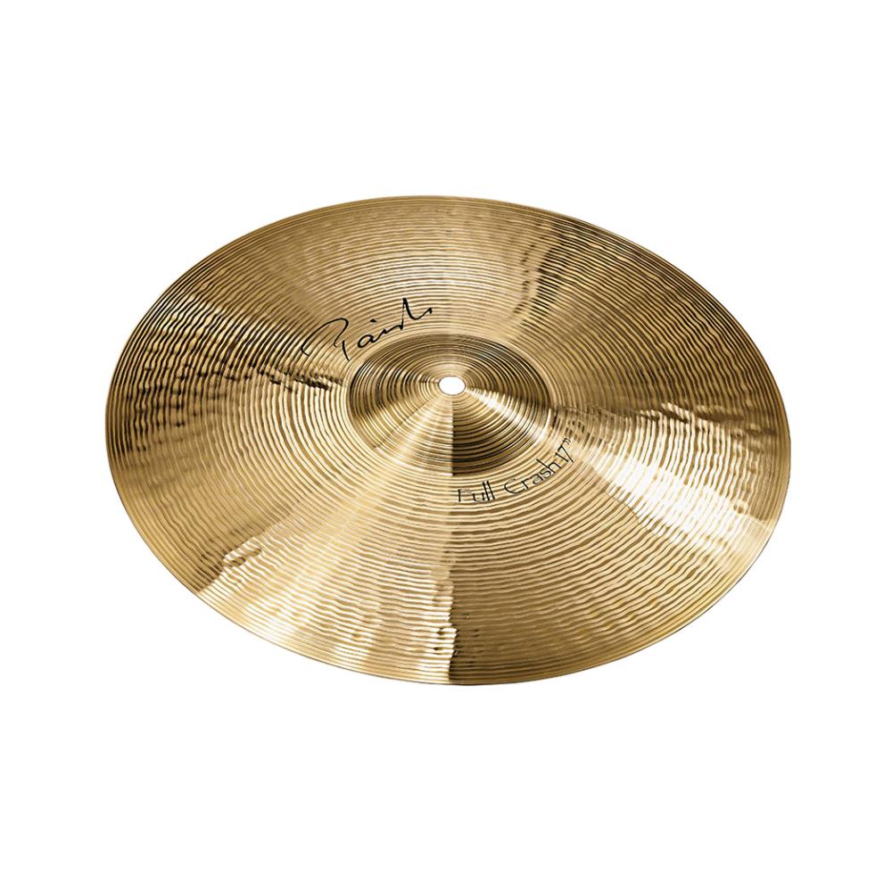 Paiste Signatureシリーズの「Full Crash（フル・クラッシュ）」は、 明るく豊かで、輝きのあるサウンドと、ワイドレンジでバランスの取れたクリーンなミックスが特徴。 均一なレスポンスとウォームできらめくようなサスティーンで、汎用性の高いクラッシュシンバルです。 サイズ：17インチ