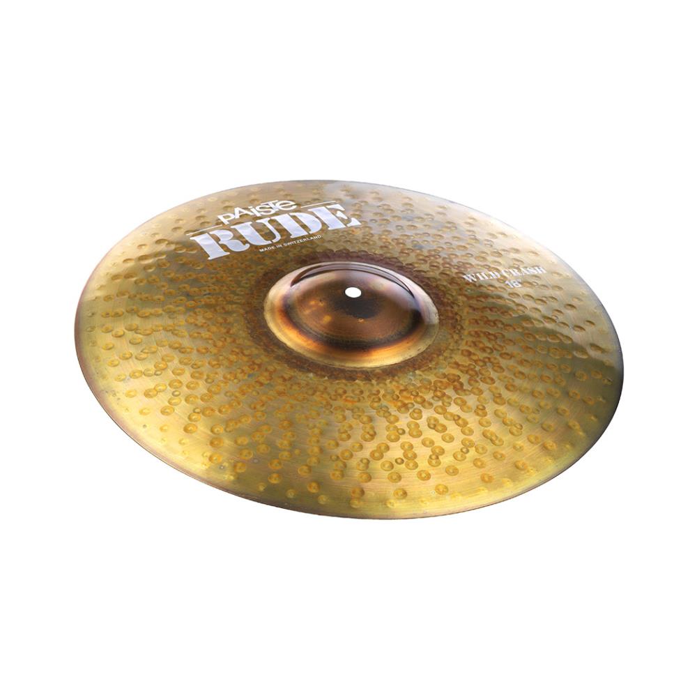 Paiste RUDEシリーズは、メタリックで力強く生き生きとしたサウンドが特徴のシンバルです。透き通るような明るいトップエンドとエネルギッシュで重厚な中音域、倍音豊かで切れのあるサウンド特性を備えています。 RUDE Wild Crashは、非常にエネルギッシュでパワフルなクラッシュシンバルです。ワイルドなレンジ感で、非常にレスポンスが良く、独特のフィーリングを備えています。アグレッシブなプレイスタイルにも適したラウドなクラッシュ・シンバルです。 サイズ：18インチ