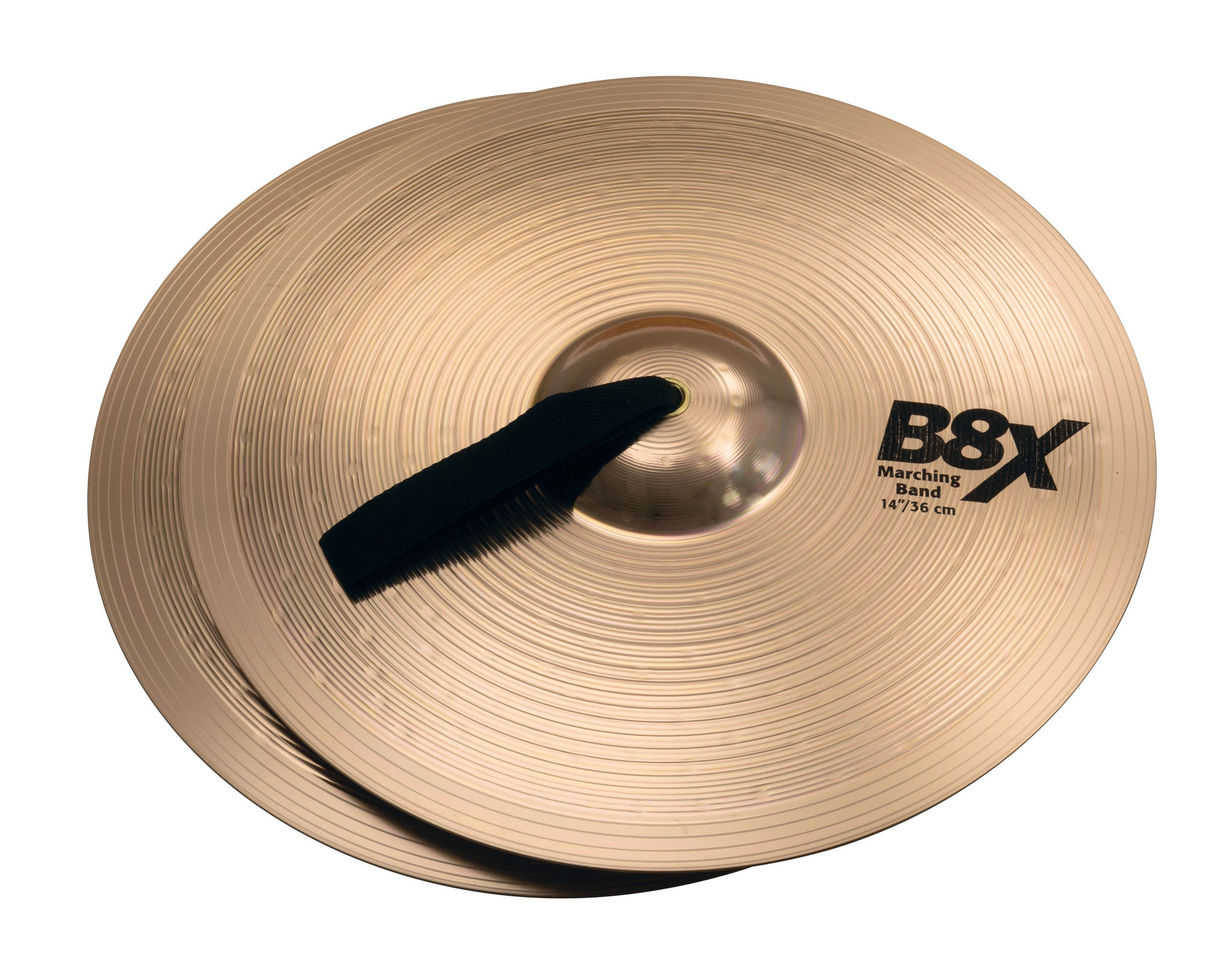 B8X Marching Band [ミディアムヘヴィ] シートブロンズならではのハイピッチでタイトなサウンドが特徴 アメリカの有名なドラム・コーで使われ、高く評価されているセイビアン・マーチングシンバル。 “B8X”はシートブロンズならではのハイピッチでタイトなサウンドが特徴です。 ミッド・レンジが充実した、タイトでヘヴィなサウンドキャラクターで、マーチングバンドに必要なパワーを十分に発揮します。 B8Xシリーズはナチュラル仕上げのみとなります。 (注)マーチングシンバル（合わせ）はすべて、手革／パッド付き