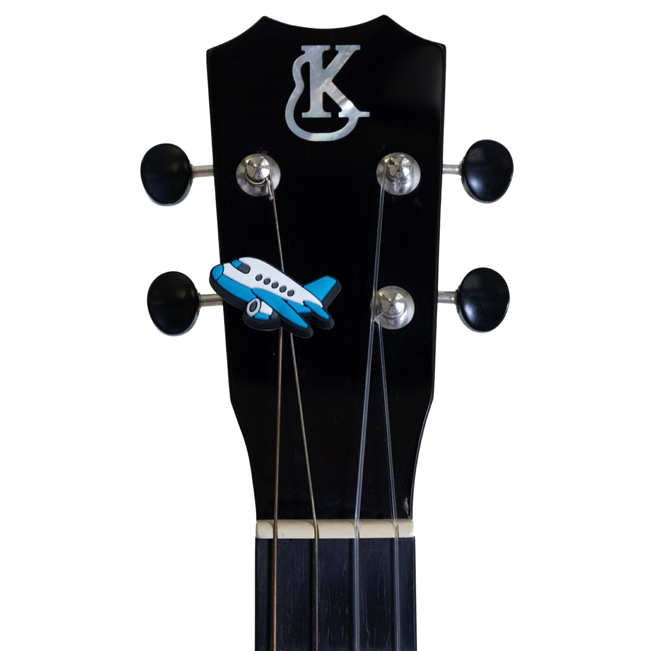 Jam Palz(シャムハルス)のヘッドストックチャーム。ヘッドストックまわりを楽しく彩るアクセサリーてす。デザイン:Blue and White Airplane品番:HC B&W AirplaneJAN:4991966223526