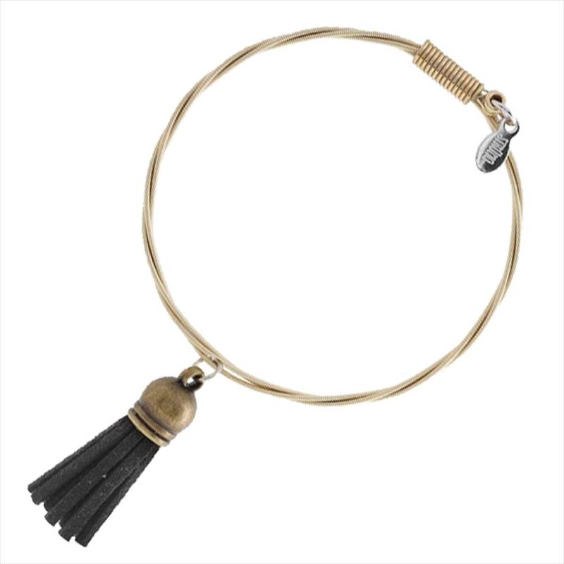 【ラッピング可】ブレスレット ブラックタッセル“PAINT IT BLACK”BlackTassel-YG S/M STRUNG SONG BRACELETS