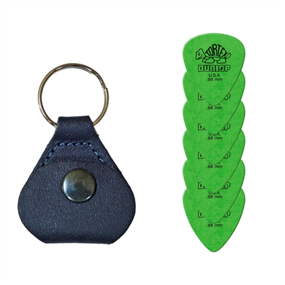 【26日までポイントUP】【ピックケース＋ピック6枚セット】Perri's ピックケース BLUE PICKKEY-6672 + Jim Dunlop Tortex 418B 0.88mm 6枚