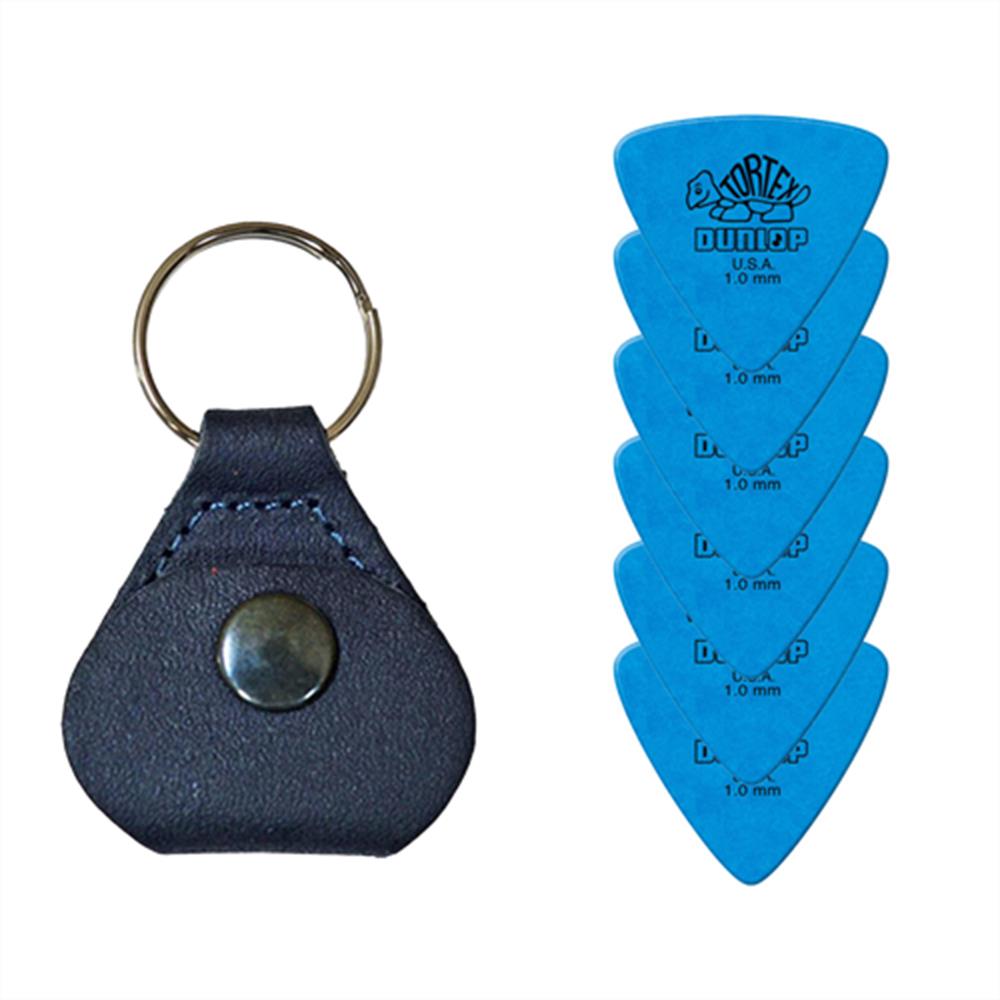 【26日までポイントUP】【ピックケース＋ピック6枚セット】Perri's ピックケース BLUE PICKKEY-6672 + Jim Dunlop Tortex 431B 1.0mm 6枚