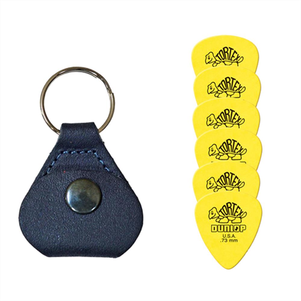 【26日までポイントUP】【ピックケース＋ピック6枚セット】Perri's ピックケース BLUE PICKKEY-6672 + Jim Dunlop Tortex 418B 0.73mm 6枚