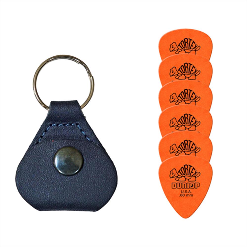 【26日までポイントUP】【ピックケース＋ピック6枚セット】Perri's ピックケース BLUE PICKKEY-6672 + Jim Dunlop Tortex 418B 0.6mm 6枚