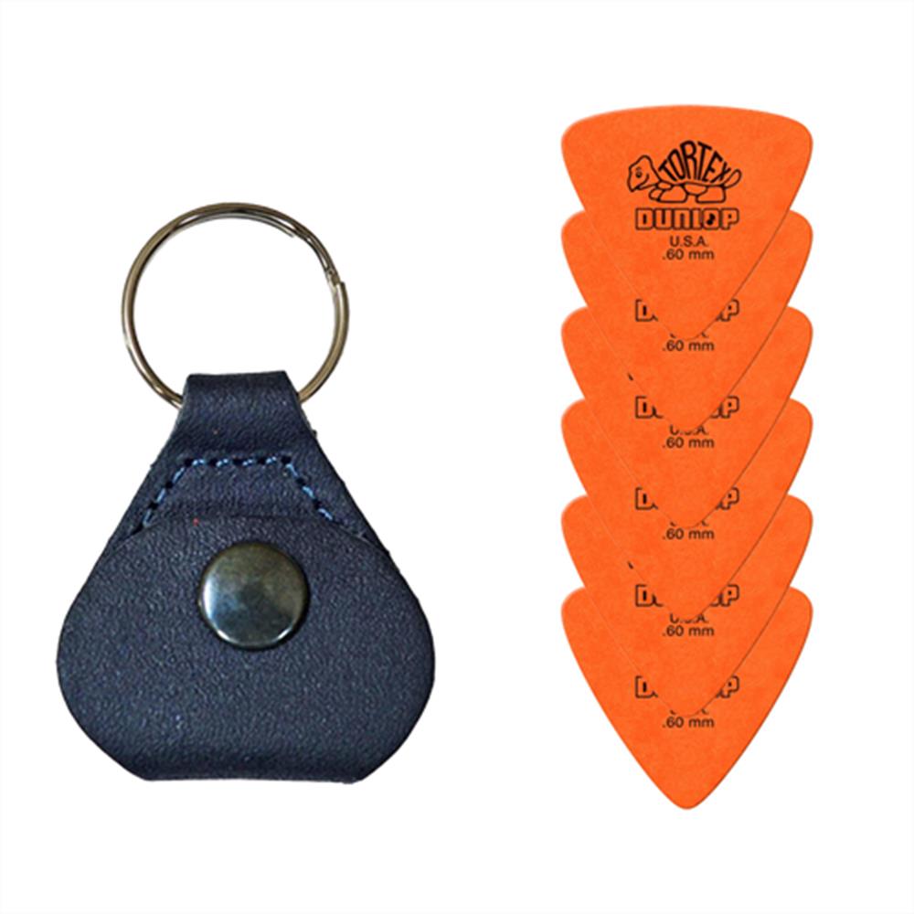 【26日までポイントUP】【ピックケース＋ピック6枚セット】Perri's ピックケース BLUE PICKKEY-6672 + Jim Dunlop Tortex 431B 0.6mm 6枚