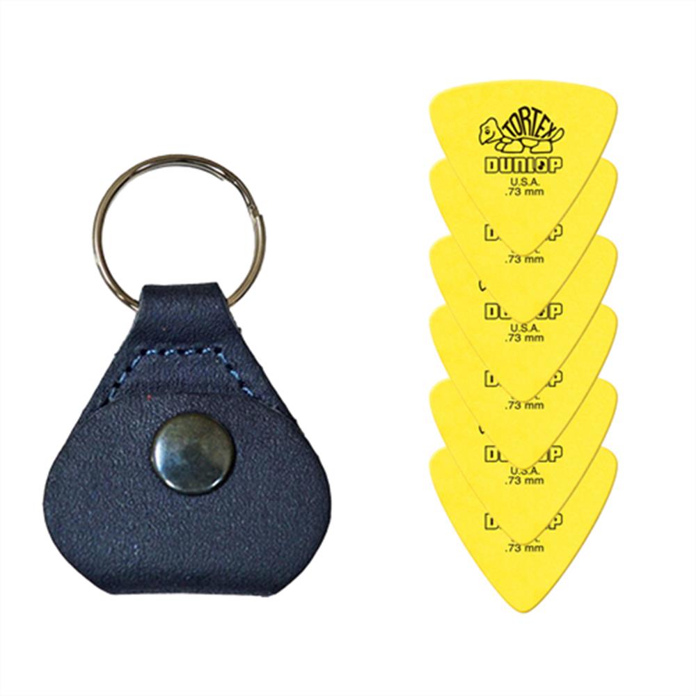 【26日までポイントUP】【ピックケース＋ピック6枚セット】Perri's ピックケース BLUE PICKKEY-6672 + Jim Dunlop Tortex 431B 0.73mm 6枚