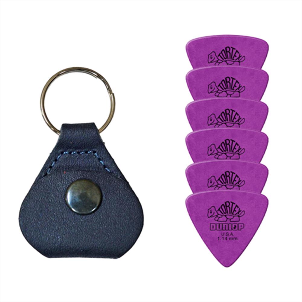【26日までポイントUP】【ピックケース＋ピック6枚セット】Perri's ピックケース BLUE PICKKEY-6672 + Jim Dunlop Tortex 431B 1.14mm 6枚