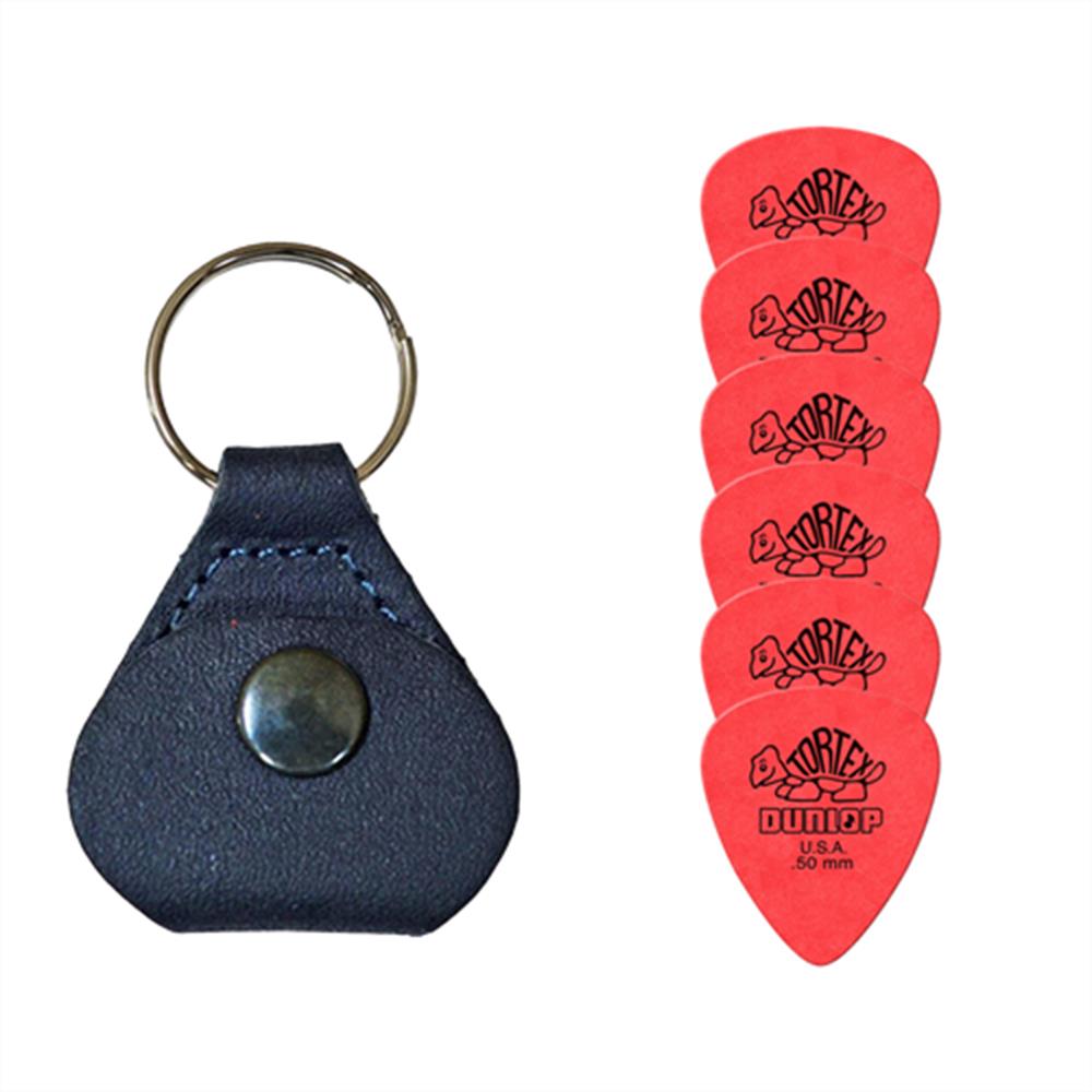 【26日までポイントUP】【ピックケース＋ピック6枚セット】Perri's ピックケース BLUE PICKKEY-6672 + Jim Dunlop Tortex 418B 0.5mm 6枚