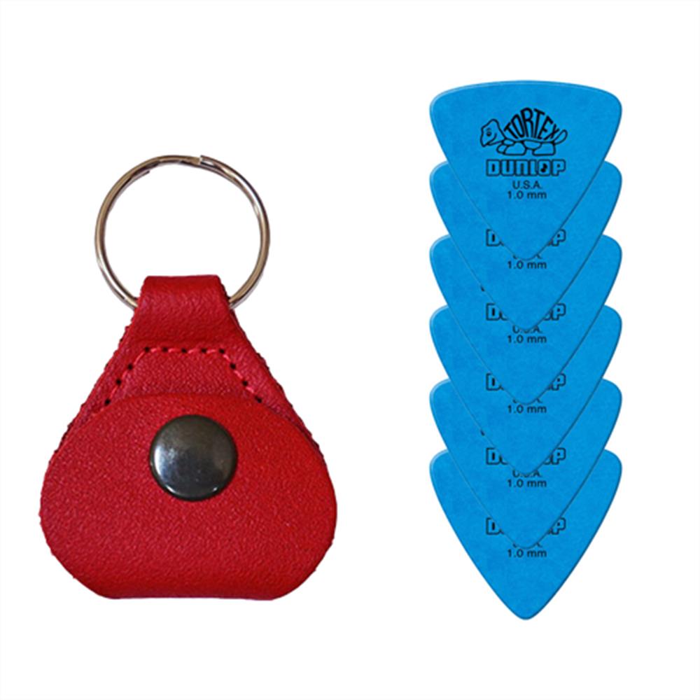 【26日までポイントUP】【ピックケース＋ピック6枚セット】Perri's ピックケース RED PICKKEY-6673 + Jim Dunlop Tortex 431B 1.0mm 6枚