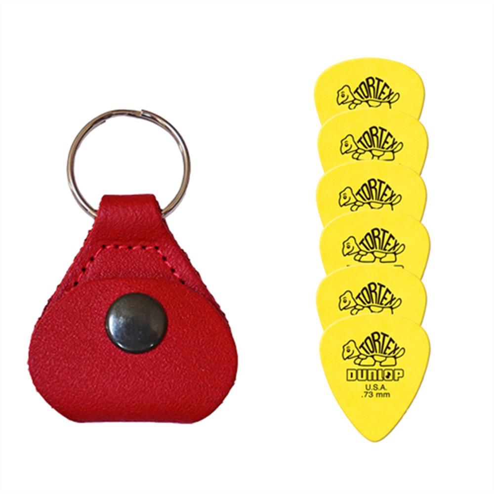 【26日までポイントUP】【ピックケース＋ピック6枚セット】Perri's ピックケース RED PICKKEY-6673 + Jim Dunlop Tortex 418B 0.73mm 6枚