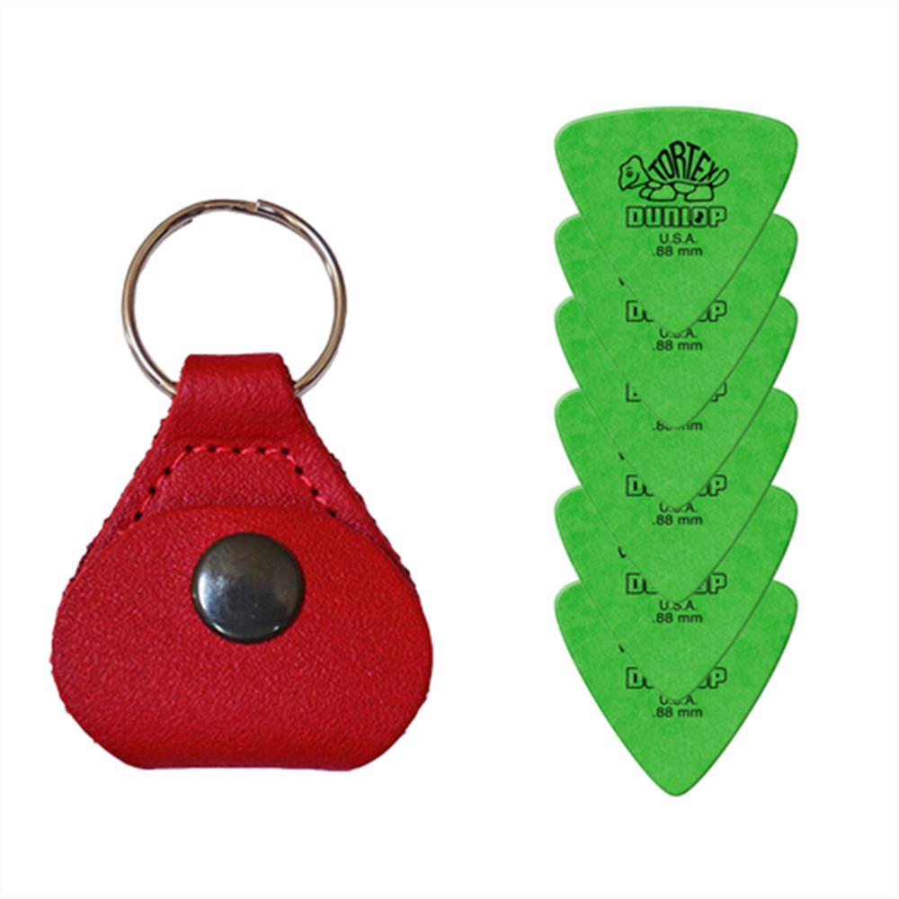 【26日までポイントUP】【ピックケース＋ピック6枚セット】Perri's ピックケース RED PICKKEY-6673 + Jim Dunlop Tortex 431B 0.88mm 6枚