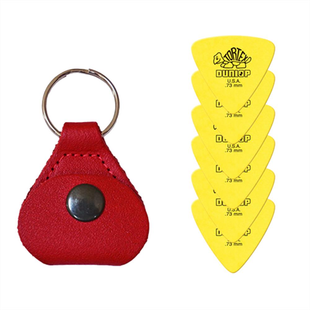 【26日までポイントUP】【ピックケース＋ピック6枚セット】Perri's ピックケース RED PICKKEY-6673 + Jim Dunlop Tortex 431B 0.73mm 6枚