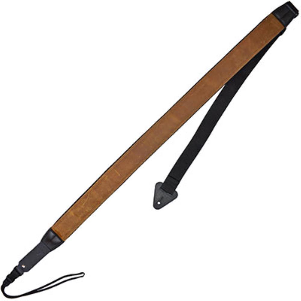 このストラップの肩パッドには、抗菌性の低反発素材が使用されています。「弾性」を抑え「粘性」を上げたフォームで、衝撃吸収性フォームの特性も有しております。このストラップは、目立ちにくい薄型設計で上品な外観なので、演奏者のスタイルに合わせやすいです。パッド部分の表面には、ナイロンウェビングとレザーの2種類があり、レザーは高級感のあるオイル仕上げのトップグレードの革を使用しております。負荷がかかる部分をパッドが包み込み、優しく衝撃を保護します。肩に合わせて形が変わるため、快適なフィット感が得られ、重量があるバンジョーにも軽快な着心地が実感できます。また、パッドは汗などの湿気を吸い取って外に逃がすので、汗による不快感を軽減します。 【サイズ】　全長:最大約2077mm、最小約1812mm　パッド:全長約927mm、幅約60mm