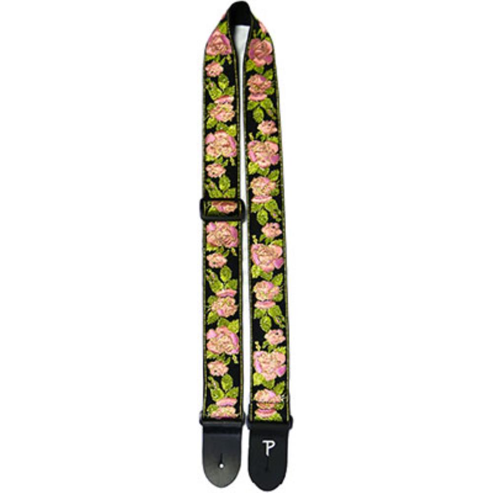 カナダのストラップメーカーとしてトップブランドと称される【Perri's/ペリーズ】。 キュートなものからへヴィーなものまで、ハイレベルなクオリティとデザインで豊かなバリエーションをラインナップ。 Jacquardシリーズ プリントとは一味違う様々なデザインに織り込ませ布地をストラップに張り合せたギターストラップ。 【仕様】 ストラップ幅：約5cm 長さ：最長約148cm〜最短約88.5cm程度 ※予告なく仕様が変更になる場合がございます。