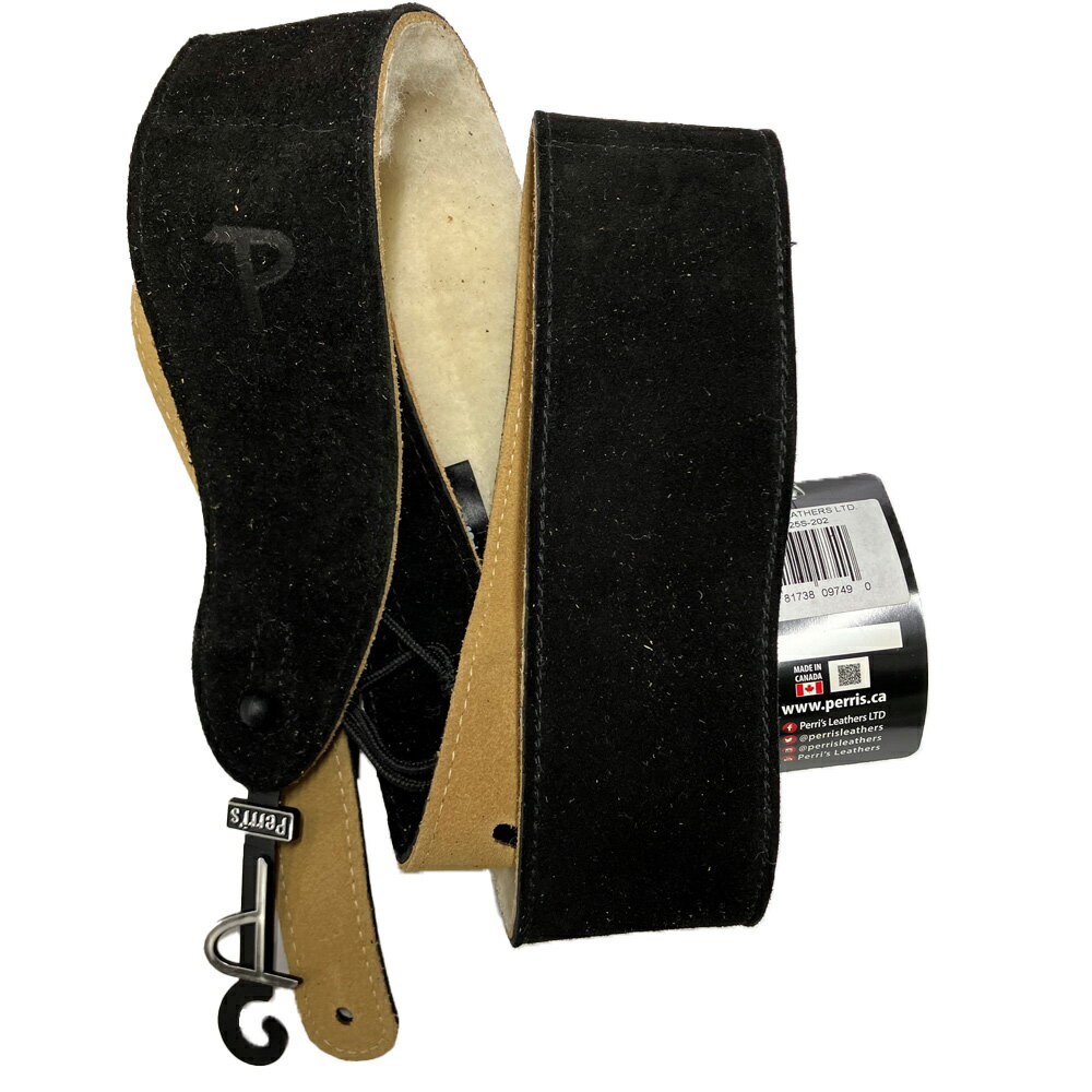 Perri's ギターストラップ スエード DL325S-202 ブラック