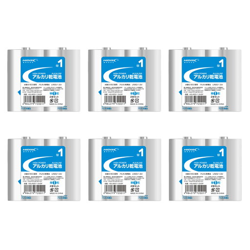 磁器研究所 アルカリ乾電池 単1形 6セット (12本) HDLR20/1.5V2P×6 磁器研究所 アルカリ乾電池 単1形 6セット (12本) HDLR20/1.5V2P×6