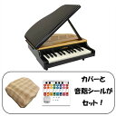 【ピアノカバー&音階シール付】KAWAI ミニピアノ 25鍵 グランドピアノ 1191 ベージュ ドレミシール DN-1