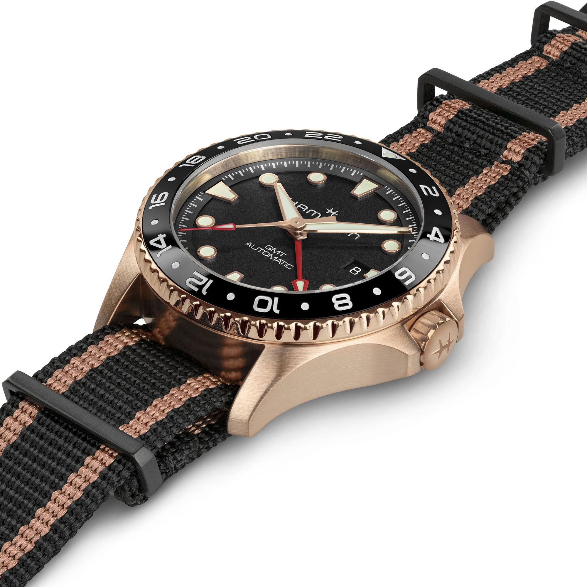 【オリジナルノベルティプレゼント】HAMILTON ハミルトン KHAKI NAVY カーキ ネイビー Scuba Automatic GMT 43mm Bronze H82565930 腕時計